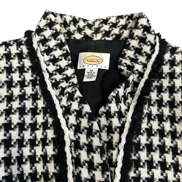 Talbots Houndstooth Black and White Check Blazer, size 10P - Picture 2 of 7